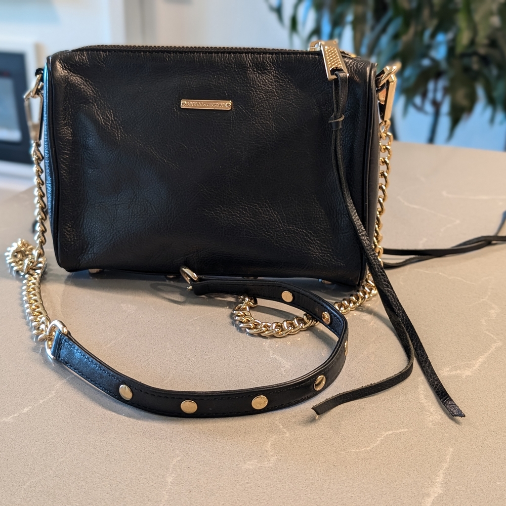 Rebecca Minkoff Black Crossbody Bag with Gold Chain